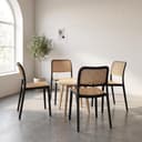 INNOWIN VEDA Chair for Cafeteria | Accent Chair for Living Room Home, Bedroom, Cafe and Hotels | Without Arm | 3- Year Warranty | Set of 4 | Plastic | Black 2