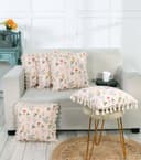 ishro home Premium Cushion Cover 16 inch x 16 inch | Set of 5 – Soft European Standard Fabric, Frill Design, Machine Washable | (5, Blooming Crane's-Bill, 16x16 Inch) 5