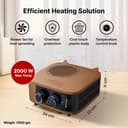 The Better Home Fumato 2000 W Room Heater (Fan-Blower) | Portable Heater for Bedroom & Home | Dual Placement Vertical/Horizontal | Thermal Cut-Out + Fuse Safety | Brown | 1-Year Warranty 3