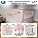 Kids Station 1 Side Basic Bed Rail Guard (5ft x 2.6ft / 150cm x 80cm), Bed Railing for Baby Safety, Kids Toddler Bed Protector Side Walls, Adjustable Height, Portable & Foldable (Pink) 5