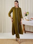 Pandadi Saree Women's Viscose Embroidery Work Kurta Pant With Dupatta 4