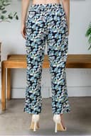 POPWINGS Casual Floral Printed Both-Side Pocket Straight-Leg Pull-On Trouser for Women || Stylish Latest Western Summer Wear Women Trouser Navy Blue 5