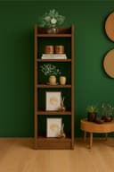 Enigmatic Woodworks Wooden Open Bookshelf Multipurpose for Home Rack Showcase Organizer for Living Room I Study Room I 5-Tier I Finish-Suede DIY (Walnut) 33 * 24 * 121CM 3