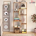 Lukzer 8-Shelf Modern Engineered Wood Bookcase with Storage, Display Rack & Open Bookcase | MR-004/Oak Brown | DIY Bookshelf for Living Room, Bedroom, Office, Study, Hallway (164 x 24 x 70 cm) 3