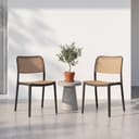INNOWIN VEDA Chair for Cafeteria | Accent Chair for Living Room Home, Bedroom, Cafe and Hotels | Without Arm | 3- Year Warranty | Set of 2 | Plastic | Black 4
