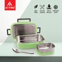 Attro Click Style Stainless Steel Insulated Airtight Leak-Proof Lunch Box for Office, School, Picnic, 800 Ml - Green 5