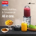 Prestige Iris Nutri-Mix 350W Mixer Grinder with 2 Multipurpose Jars|Compact Design|Dual Safety Inter-Lock System|Extra Lids for Storage|Back & Grey 2