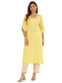 Libas Printed Rayon Straight Fit Kurta for Women Suit 1