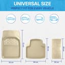 KINGSWAY Accessories Premium 5 Pcs PVC Car Floor Mat Compatible with Honda Jazz Year 2018 to 2023, Waterproof, Anti Slip, All Weather Protection, Easy to Clean Car Foot Mats, Beige 3G 4