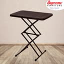 Supreme Furniture Scissor Multipurpose Height Adjustable Foldable Plastic Top with Metal Legs | Rectangle Study Laptop & Bed Table for Home Office Indoor & Outdoor | DIY | Brown 3
