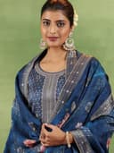 Libas Womens Printed Silk Blend Straight Kurta With Trousers and Dupatta | daily wear suit 2