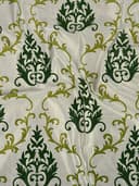 Cortina Damask Light-Filtering Polyester Curtains 5 feet Long Set of 1 for Window [ Opacity: 50-60%, Color: Green, Printed Curtain -130 GSM ] 5