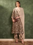 Shae by SASSAFRAS Women Floral Yoke Kurta Set With Dupatta 3