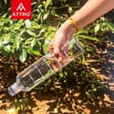 ATTRO Crystal 600ml Plastic Water Bottle BPA Free Leakproof, Fridge Safe with Time Marker to Track Hydration, Encourages Water Intake Set of 4- Transperent Clear 4