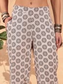 Shae by SASSAFRAS Women Cambric Tiered Kurta With Pencil Pants 5