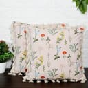 ishro home Premium Cushion Cover 16 inch x 16 inch | Set of 5 – Soft European Standard Fabric, Frill Design, Machine Washable | (5, Blooming Crane's-Bill, 16x16 Inch) 3