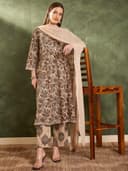 Shae by SASSAFRAS Women Floral Yoke Kurta Set With Dupatta 2