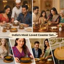 Round Shape Anti Hot Heat Resistant Pot Holder, Car Dashboard Anti Slip Resistant Pad Dining Table Mat Coaster Place Mat Round Shape Pot Holder Bamboo - 20 CM (Set of 4- Wooden) 4