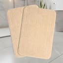 SARAL HOME EASY LIVING Saral Home Microfiber Anti-Skid Rectangular Bath Mat Pack Of 2 (Beige, 40X60 Cm) 1