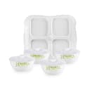 Cello Dazzle Series Opalware Green Orchard Dry Fruit Set of 9, White 3