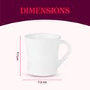Larah by BOROSIL Crysta Series Zoya Opalware Mug | Set of 6 Tea/Coffee Mugs, 160 ml Each | Microwave & Dishwasher Safe, Bone-Ash Free | Crockery Set Ideal for Daily Use & Gifting | White 3