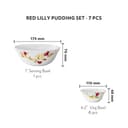 Borosil Larah By Opalware Floral Pudding Set - 7 Pieces, White, 860 Ml 2