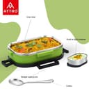 Attro Meal Time Stainless Steel Insulated Lunch Box with Small Container Airtight Leak-Proof Perfect for Office, School, Picnic, 800 ml - Green 3