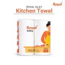 Royal Silky Kitchen Tissue Rolls - 240 Pulls | 60 Kitchen Towels X 4 Rolls| 2-Ply Soft & Strong Kitchen Paper Towel | Highly Absorbent Disposable Kitchen Tissue | 2 rolls x Pack of 2 3
