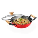 Prestige Castlite Enamel Coated Cast Iron Kadai 20cm/ 1.4L | Lightweight, High Heat Retention | Gas & Induction Compatible | Low-Oil Cooking | Stay-Cool Wooden Handles | Easy Clean | 15Y Warranty 1