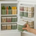 Food Storage Containers, 1L Capacity, BPA-Free Plastic, Clear Rectangular, Stackable with Snap-on Lids (6 Pcs, 1200Ml) 1