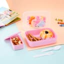 Nayasa Ninja 2 Compartment BPA-Free Plastic Lunch Box for Kids Boys | Cars Print | Leak Proof Push Lock | Red 5