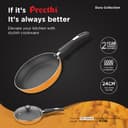 Preethi Dura Collection Non Stick Fry Pan, 24 cm, with Glass Lid, Gas & Induction Compatible, 5 Star Non Stick Effect, Turmeric Yellow 2