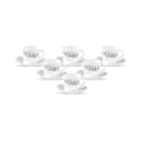 La Opala Diva, Opal Glass Crockery | Cup & Saucer Tulip Large, Set of 12 | Misty Drops, 220 ml | for Tea & Coffee | Microwave Safe | 100% Vegetarian | Extra Strong | Super Light | Super White 1