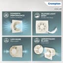 Crompton Axial Air 150 mm (6 inch) Kitchen/Bathroom/Office Exhaust (Ventilation) Fan | 1750 RPM | Low Noise | Sturdy Front Grill | Wall,Glass & Grill Mounting | 2 Year Warranty | Ivory 5