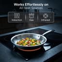AGARO Regency 26 cm Triply Stainless Steel Fry Pan with Lid (2.3L), Induction & Gas Compatible, ensures Even Heat, Non-Toxic with no Chemical Coating, Dishwasher Safe—Ideal for stir-Fry & sauté. 3