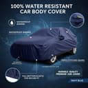 Sulfar 100% Water Resistant Car Body Cover Compatible with Mirror for Tata Sierra (Triple Stitched, Full Bottom Elastic, Navy Blue) 3