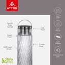 Attro O2 Spring 1000ml Water Bottle with Easy to Carry Handle Leak-proof BPA Free Plastic Material-Set of 3 Assorted 4