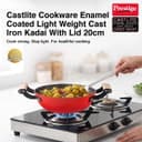 Prestige Castlite Enamel Coated Cast Iron Kadai 20cm/ 1.4L | Lightweight, High Heat Retention | Gas & Induction Compatible | Low-Oil Cooking | Stay-Cool Wooden Handles | Easy Clean | 15Y Warranty 3