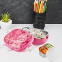 CELLO Feast Deluxe Kids Lunch Box Tinkerbell, Pink | Leak-Proof Snacks Tiffin Box for School Kids Inner Stainless Steel Mini Box | 2 Container with Locking Lid | Ideal for School & Picnic 1