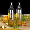 ERZA Oil Dispenser Bottle Set – 2 × 1000 ml Transparent Cooking Oil Pourers, Leak-Proof Kitchen Oil Bottles for Cooking, Vinegar, Sauces & Salad Dressings 1