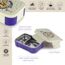 CELLO Kidzbee Galaxy Hunny Bear Insulated Kids Lunch Box with Inner Steel Box, Off White | 3D Touch & Feel Designs Tiffin Box | Leak Proof & Break Resistant | Ideal for School & Picnic 3