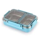 CELLO Duo Big Insulated Stainless Steel Lunch Box, Light Blue | Food Grade, BPA Free, Unbreakable Inner Steel Compartment Tiffin Box | Air Tight Leak Proof Clip Lock Lunch Box For School Kids & Office 1