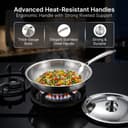 AGARO Regency 26 cm Triply Stainless Steel Fry Pan with Lid (2.3L), Induction & Gas Compatible, ensures Even Heat, Non-Toxic with no Chemical Coating, Dishwasher Safe—Ideal for stir-Fry & sauté. 5