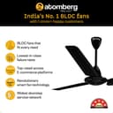 Atomberg Ameza Remote Controlled|High Air Flow|Low Noise|Power Saving | Timeless Design with 2 Year Warranty BLDC Motor with Remote 1200 mm Ceiling Fan (5 Star | Gloss Black | Pack of 1) 2