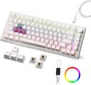 Kreo Hive RGB 75% Wired Mechanical Gaming Keyboard, Hot Swappable, Anti-ghosting Wired USB Tenkeyless Gaming Keyboard Compatible with Desktop, Laptop, Mac (White, Brown Switche) 1