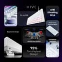 Kreo Hive RGB 75% Wired Mechanical Gaming Keyboard, Hot Swappable, Anti-ghosting Wired USB Tenkeyless Gaming Keyboard Compatible with Desktop, Laptop, Mac (White, Brown Switche) 2