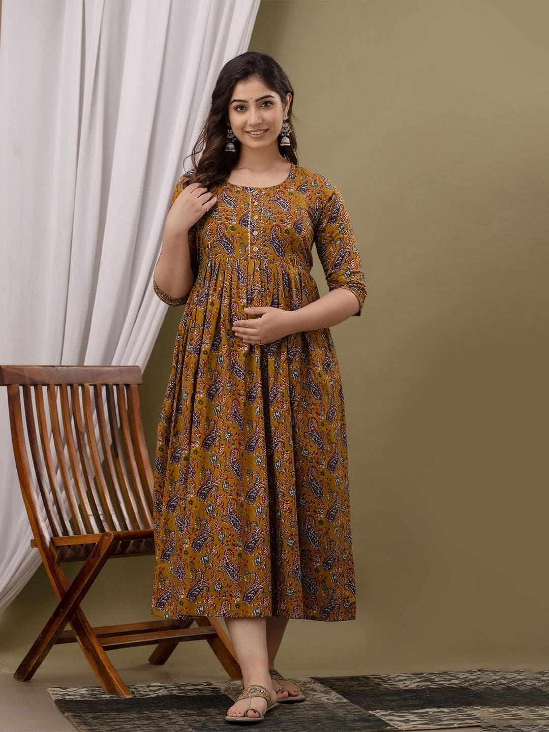 BAESD Floral Print Maternity Maxi Dress
