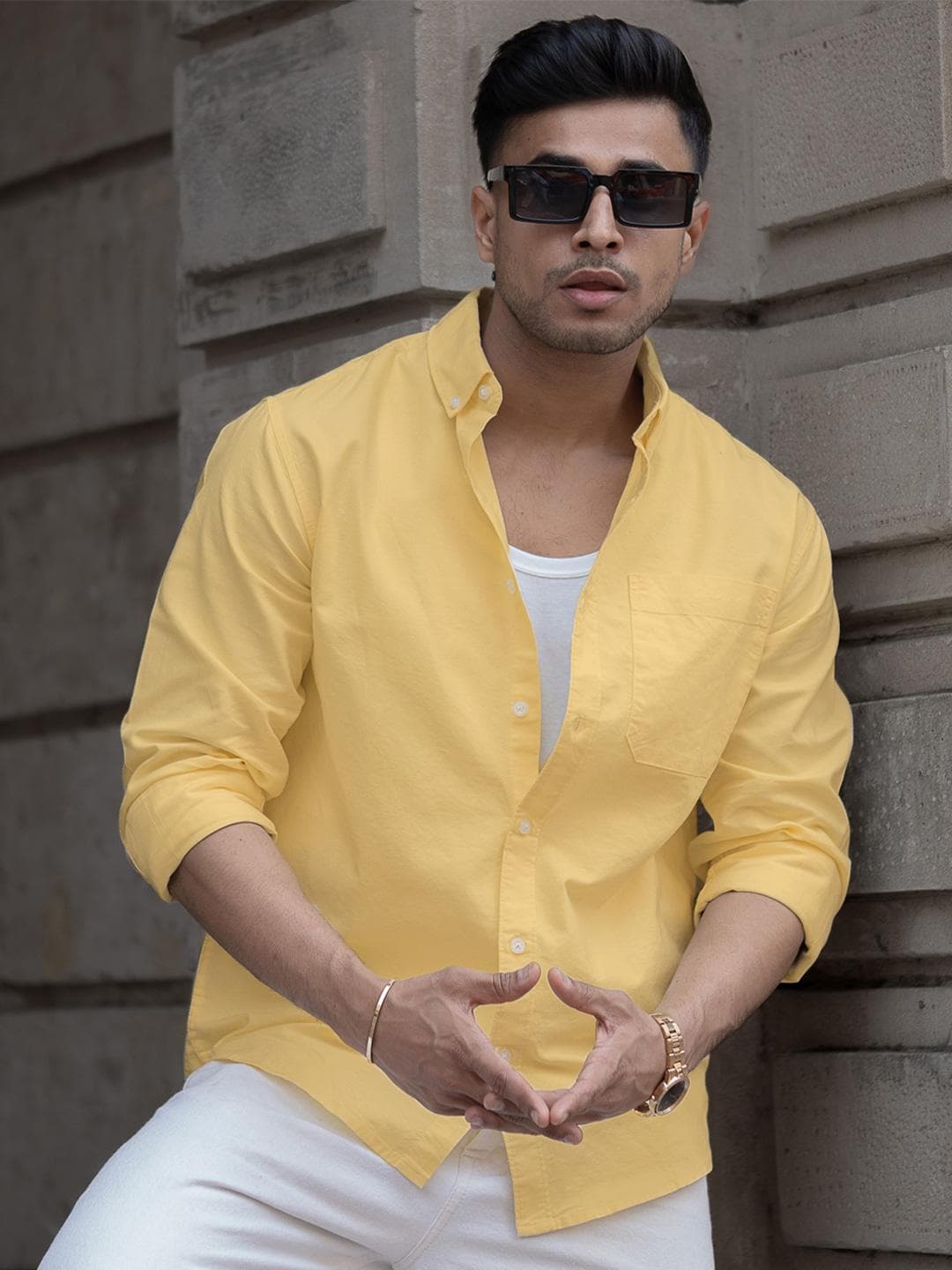 Powerlook SS25 Button-Down Collar Pure Cotton Oxford Casual Shirt