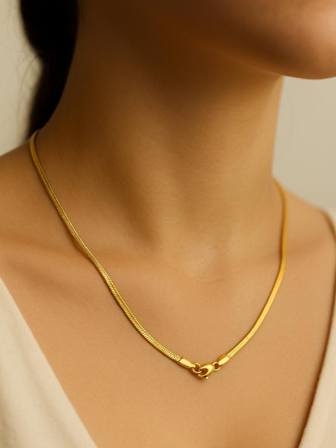 RaasRani Women Gold Plated Stainless Steel Minimal Chain