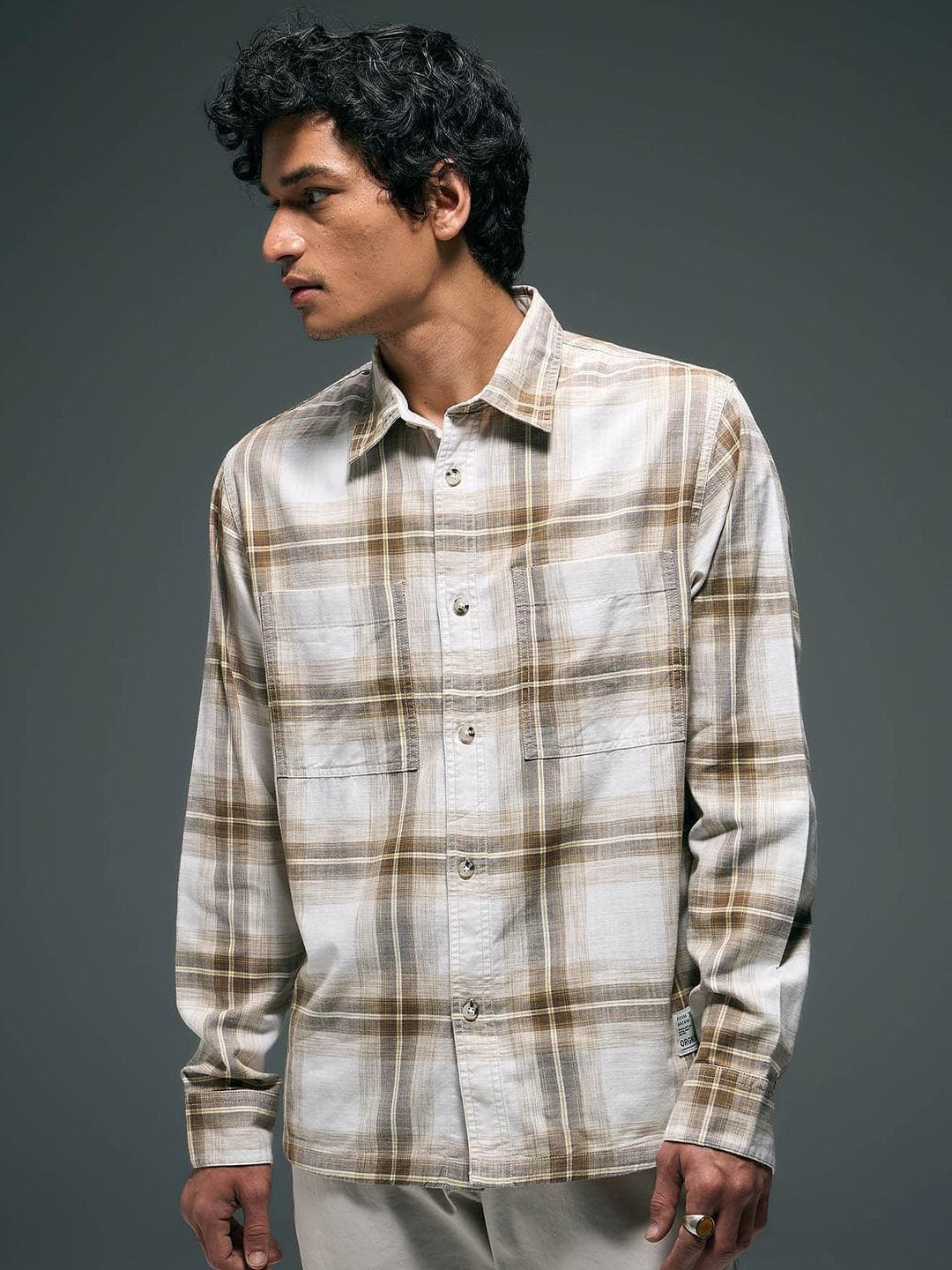 Flying Machine Men Classic Tartan Checks Opaque Checked Casual Shirt